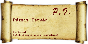 Pázsit István névjegykártya