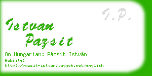 istvan pazsit business card